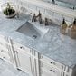 James Martin Vanities Bristol 60" Single Bathroom Vanity in Bright White with 3 cm Carrara White Marble Top and Rectangular Sink, , large