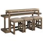 Hammary Nash Counter Console Table and 3 Stools in Sandy Beige, , large