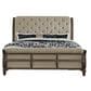 Belle Furnishings Americana Farmhouse 4 Piece Queen Sleigh Bedroom Set in Dusty Taupe and Black, , large