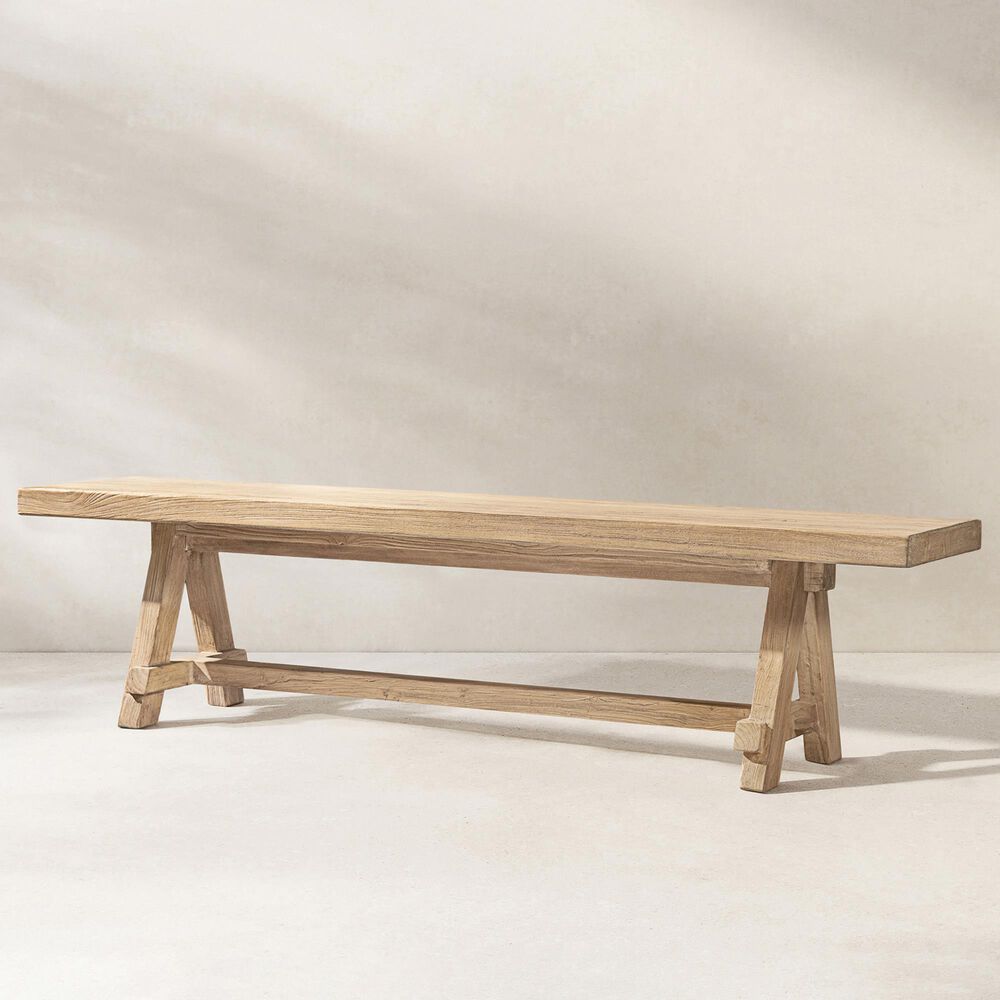 Jennifer Taylor Home Hawthorne 72" Dining Bench in Heritage Light Natural Brown, , large