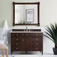 James Martin Vanities Brittany 48" Single Bathroom Vanity in Burnished Mahogany with 3 cm Lime Delight Quartz Top and Rectangular Sink, , large