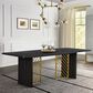 Blue River Monaco Dining Table in Black and Antique Gold - Table Only, , large