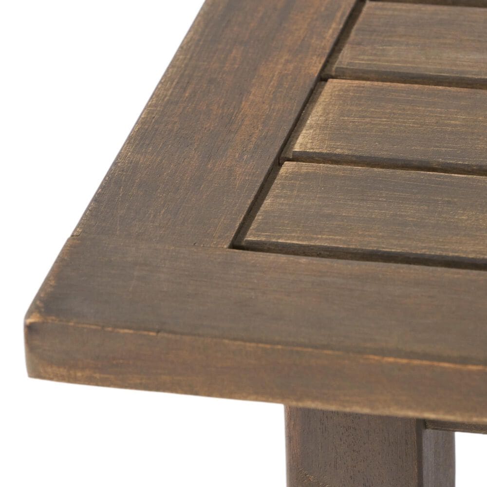 Hearth and Haven Selma Outdoor End Table with Slatted Top and Curved Legs in Gray, , large