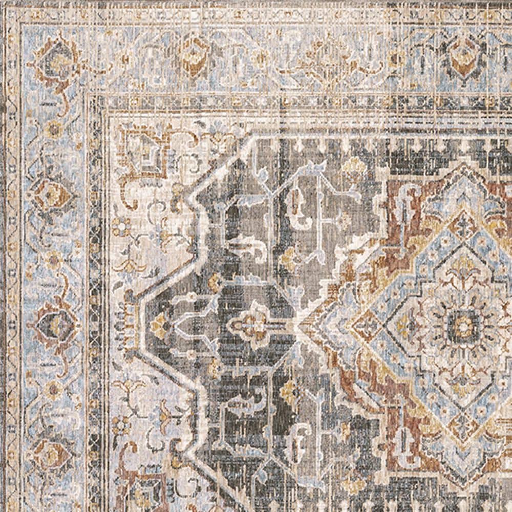 Oriental Weavers Maharaja Sudan 1803X 2&#39;3&quot; x 7&#39;6&quot; Gray and Blue Scatter Rug, , large
