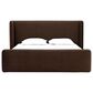 37B Bacall Velvet Upholstered Wingback Platform Bed in Cola, , large