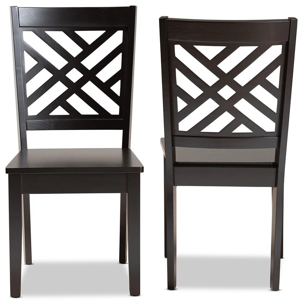 Baxton Studio Caron Side Chair in Dark Brown (Set of 2), , large