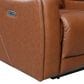 Crystal City Natalia Leather Power Console Loveseat with Headrest in Coach, , large