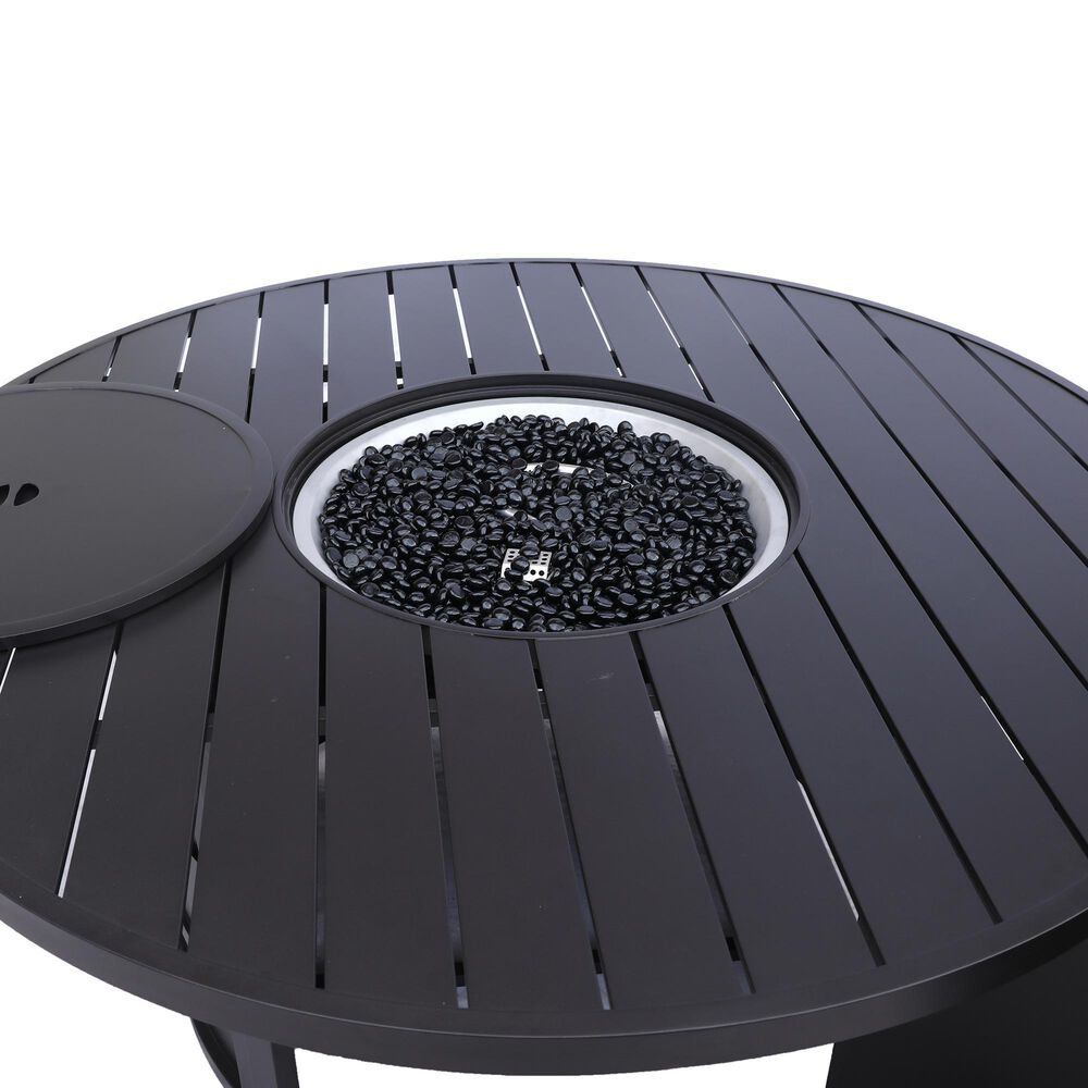 GatherCraft Presidio 5-Piece Round Firepit Chat Set in Linen Terracotta, , large