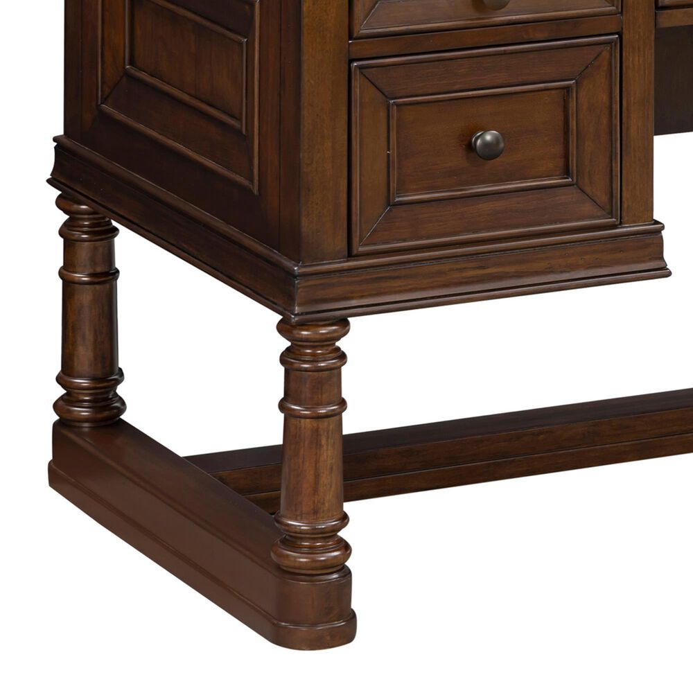 Riva Ridge Arlington Half Pedestal Desk in Classis Brown, , large