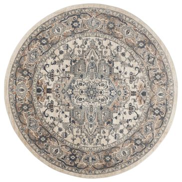 Nourison Quarry 7"10" Round Ivory and Grey Area Rug, , large