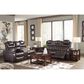 Ashley Warnerton Dual Power Reclining Sofa with Power Headrests in Chocolate, , large