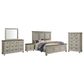 Mayberry Hill Farmington 5-Piece King Panel Bedroom Set in Medium Brown and Washed Stone, , large