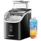 Euhomy 34 Lbs Portable Cube Ice Maker with External Water Tank in Black, , large
