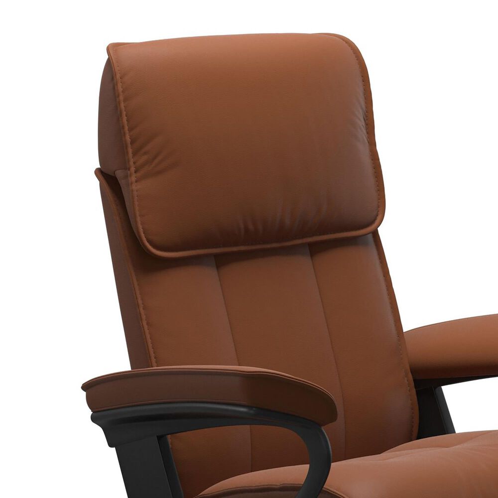 Stressless Admiral Medium Leather Chair and Ottoman Set in New Cognac, , large