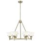 Golden Lighting Orwell 6-Light Chandelier with Opal Glass Shade in Aged Brass, , large