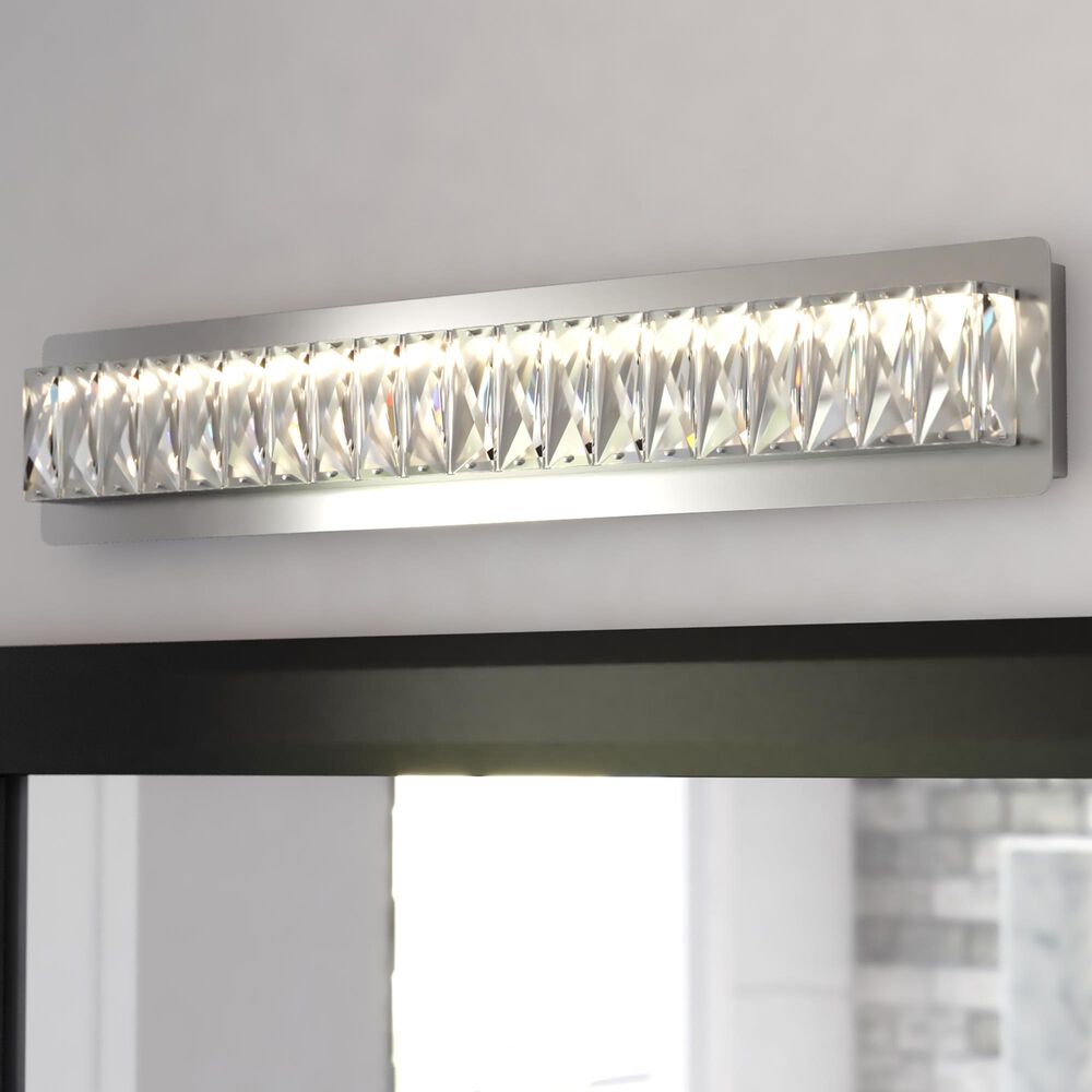 Vaxcel Melrose 1-Light Bathroom Vanity with LED Light in Chrome, , large