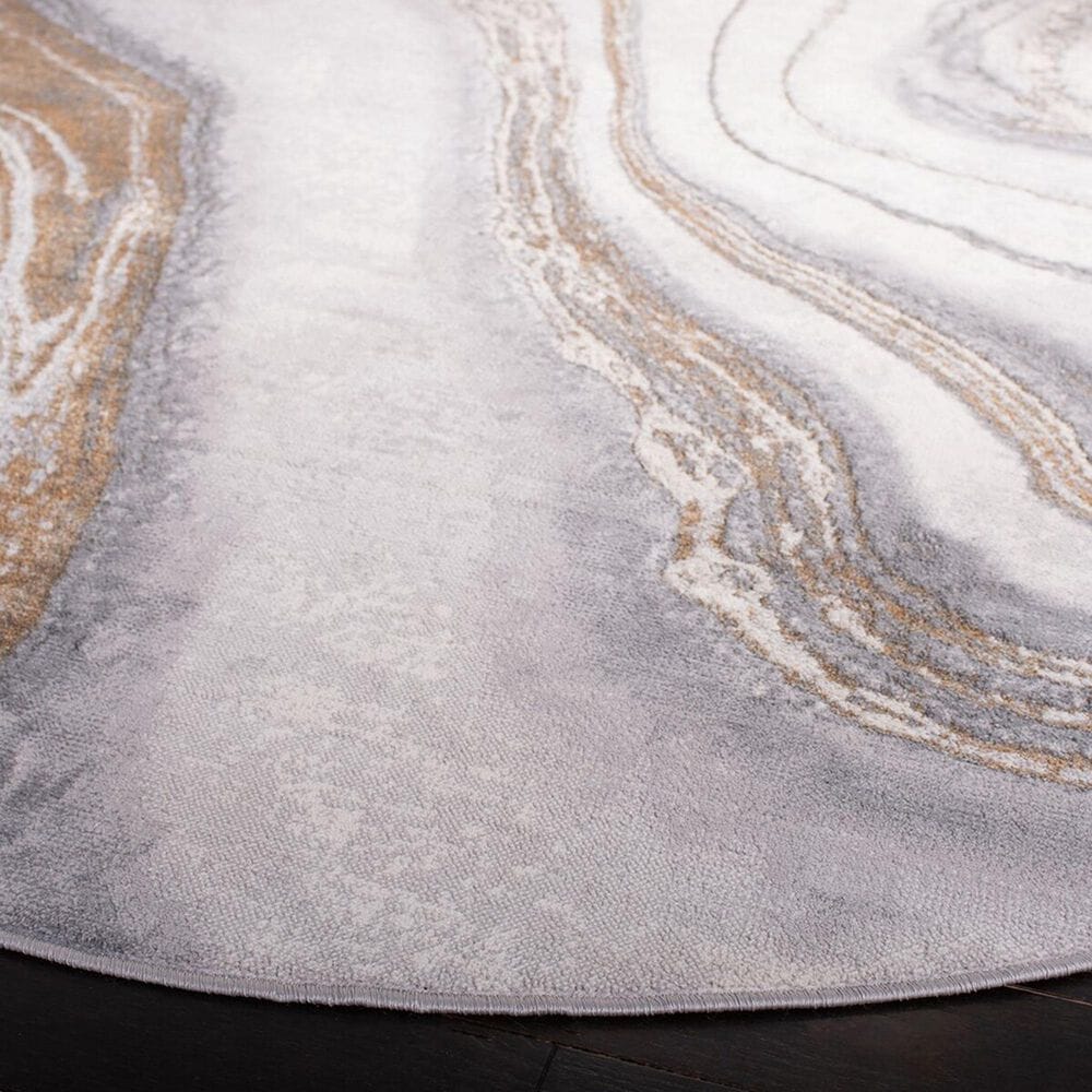 Safavieh Orchard  ORC637 6&#39;7&quot; Round Grey and Gold Area Rug, , large