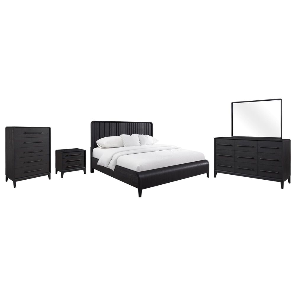 Sterling Timber Elure 5 Piece King Waterfall Panel Bedroom Set in Peppercorn, , large