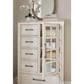 Ashley Shaybrock 5-Drawer Chest in Antiqued White and Brown, , large
