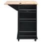HOMLUX Kitchen Island with Power Outlet and Drop Leaf in Black, , large