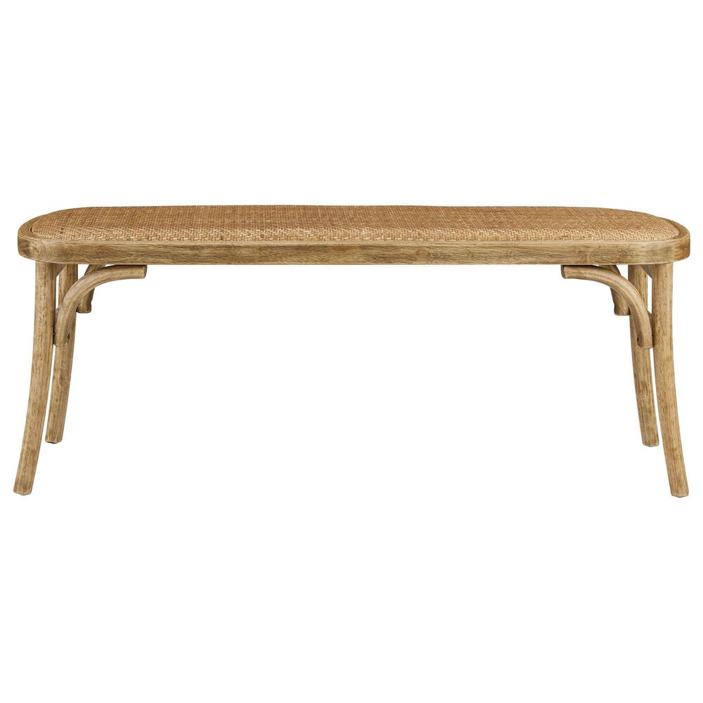 Linon Home Decor Conelly Bentwood Bench in Weathered Brown, , large