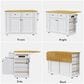HOMLUX 48" Kitchen Island with Drop Leaf in White and Natural, , large