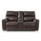 Ashley Crossplex Power Recliner Loveseat with Console and Adjustable Headrest in Smoke, , large