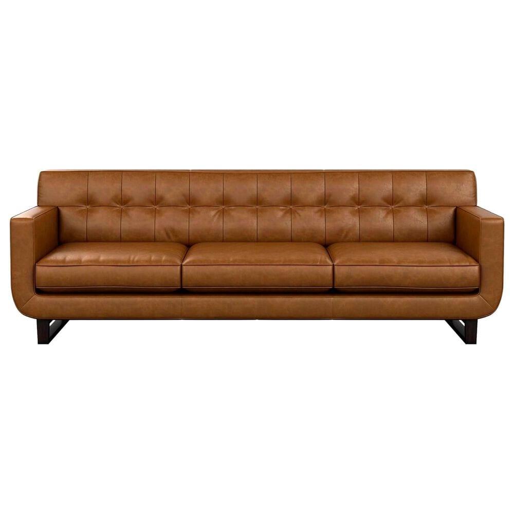 Kuka Home Stationary Leather Sofa and Chair Set in Camel, , large