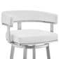 Blue River Lorin 26" Swivel Counter Stool with White Cushion in Stainless Steel, , large