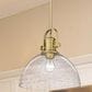 Golden Lighting Hines Large Pendant Light with Seeded Glass in Brushed Champagne Bronze, , large