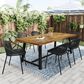 Hearth and Haven Patio Stackable Dining Chair with Breathable Design in Black (Set of 2), , large