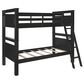 Linon Home Decor Beckett Twin Over Twin Bunk Bed in Black, , large