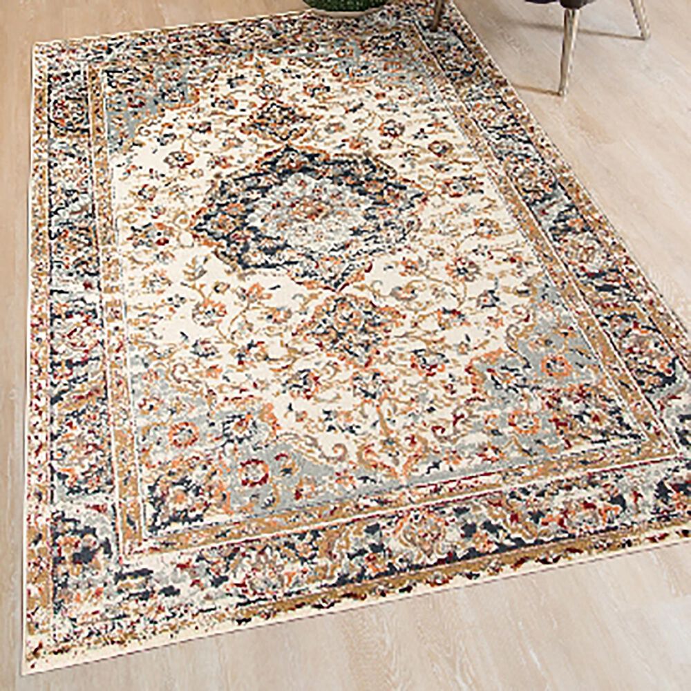 Amer Rugs Allure 7&#39;9&quot; x 9&#39;9&quot; Ivory and Navy Blue Area Rug, , large