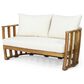 Hearth and Haven 2-Piece Outdoor Conversation Set with Beige Cushion in Teak, , large