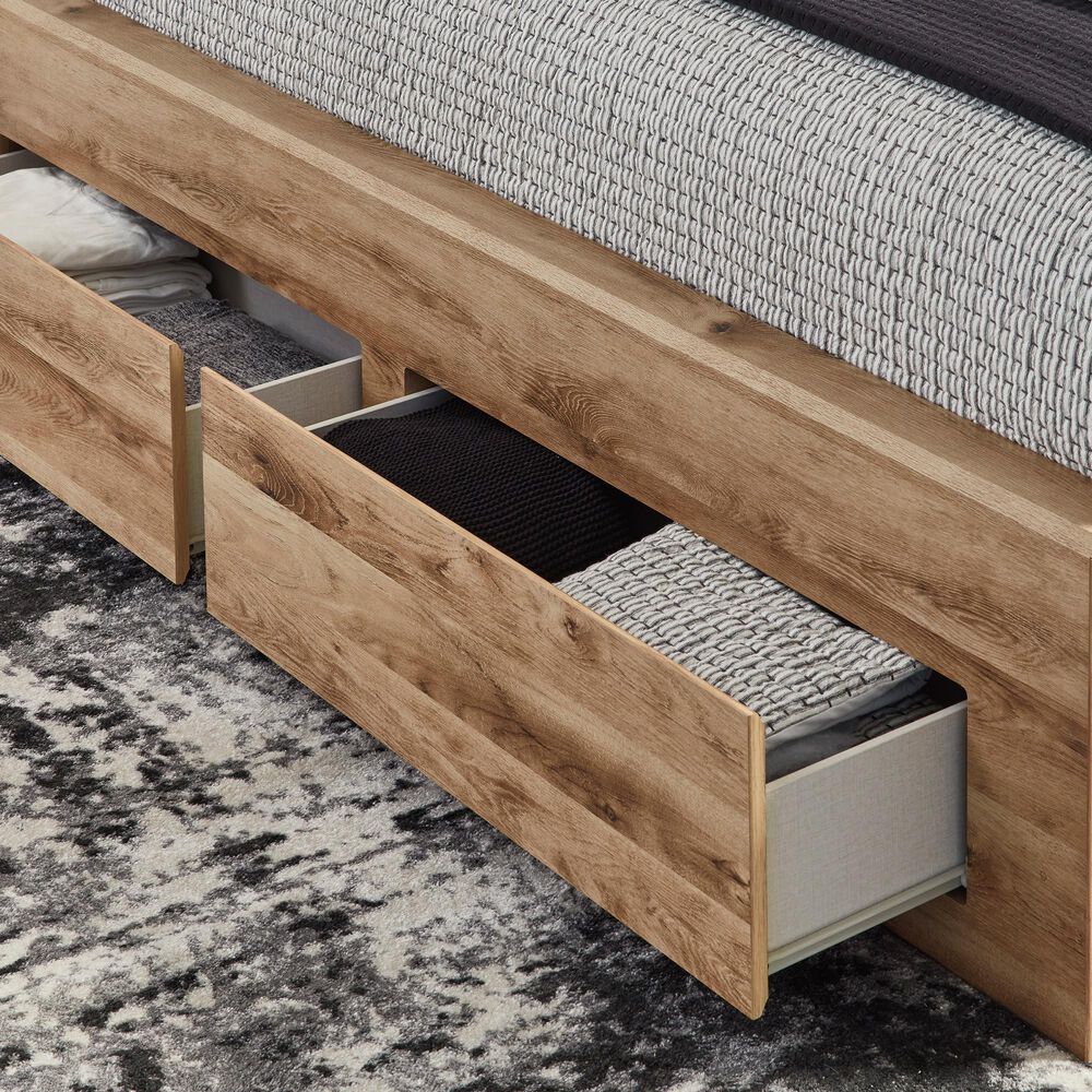 Ashley Hyanna Queen Panel Storage Bed with 1 Under Bed Storage Drawer in Tan Brown, , large
