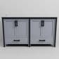 Lexora Home Ziva 60" Double Bathroom Vanity in Dark Grey with 2 cm White Quartz Top and Rectangular Sinks, , large