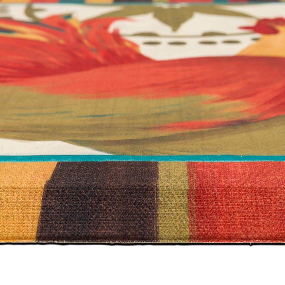 Karastan Dri-Pro Comfort Painted Spice Rooster 1&#39;6&quot; x 2&#39;6&quot; Multicolor Door Mat, , large