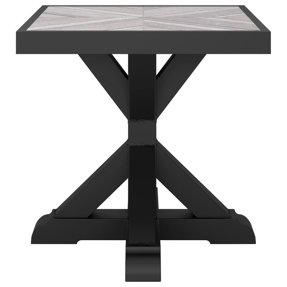 Ashley Beachcroft Square End Table in Black and Light Gray, , large