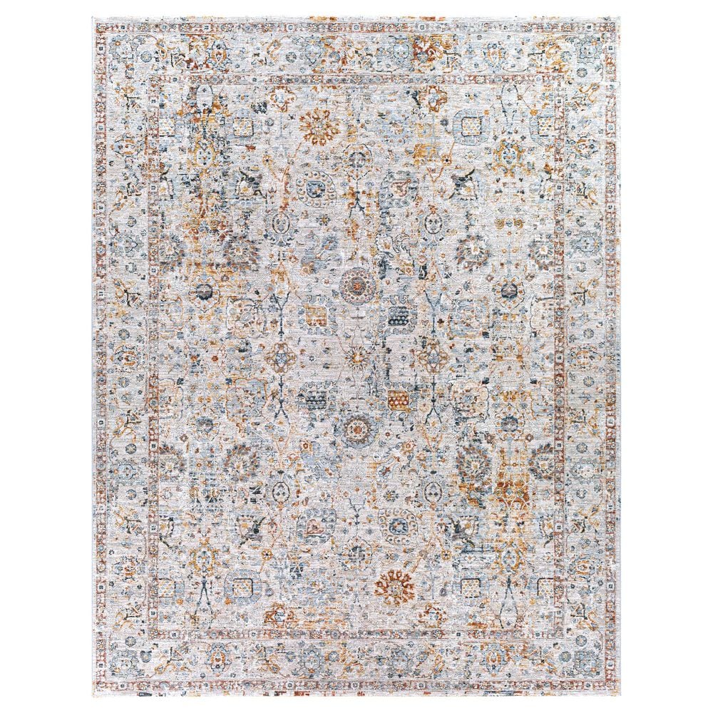 Surya Laila LAA-2317 10" x 14" Teal, Orange, Sage, Saffron, Gray and Cream Area Rug, , large