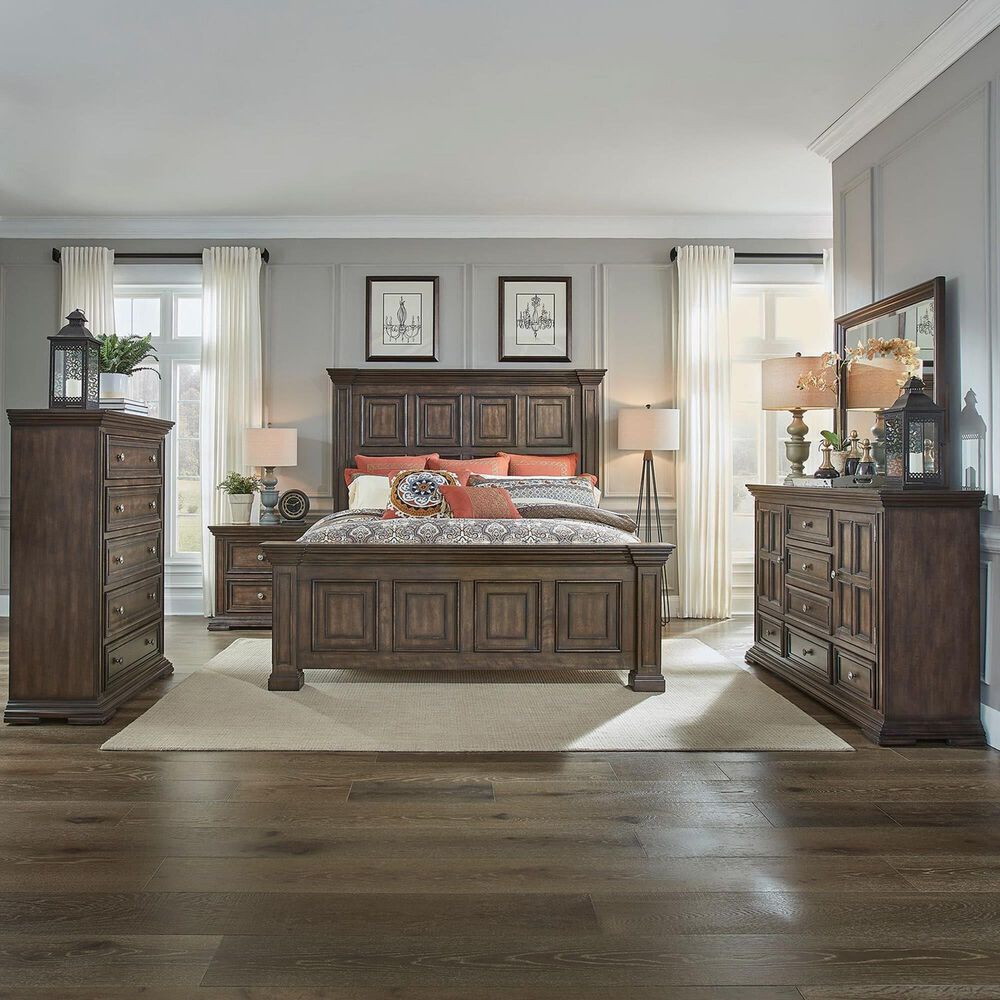 Liberty Furniture Big Valley Queen Panel Bed in Brownstone, , large