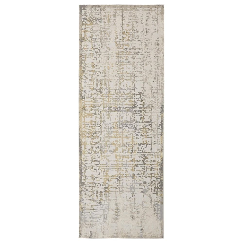 Feizy Waldor Abstract 2"10" x 7"10" Beige Runner, , large