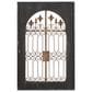 Maple and Jade 33" x 50" Arched Windowpane Fleur De Lis Home Wall Decor with Rust Metal Scrolled Gate in Distressed Blue and Bronze, , large