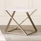 Crystal City Zurich End Table in White and Pewter, , large