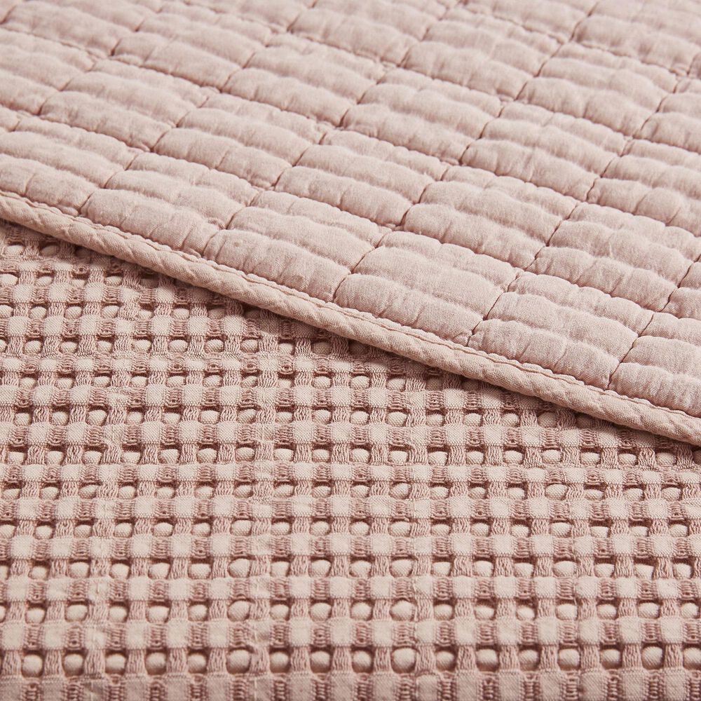 Levtex Mills Waffle 3-Piece Full/Queen Quilt Set in Blush, , large