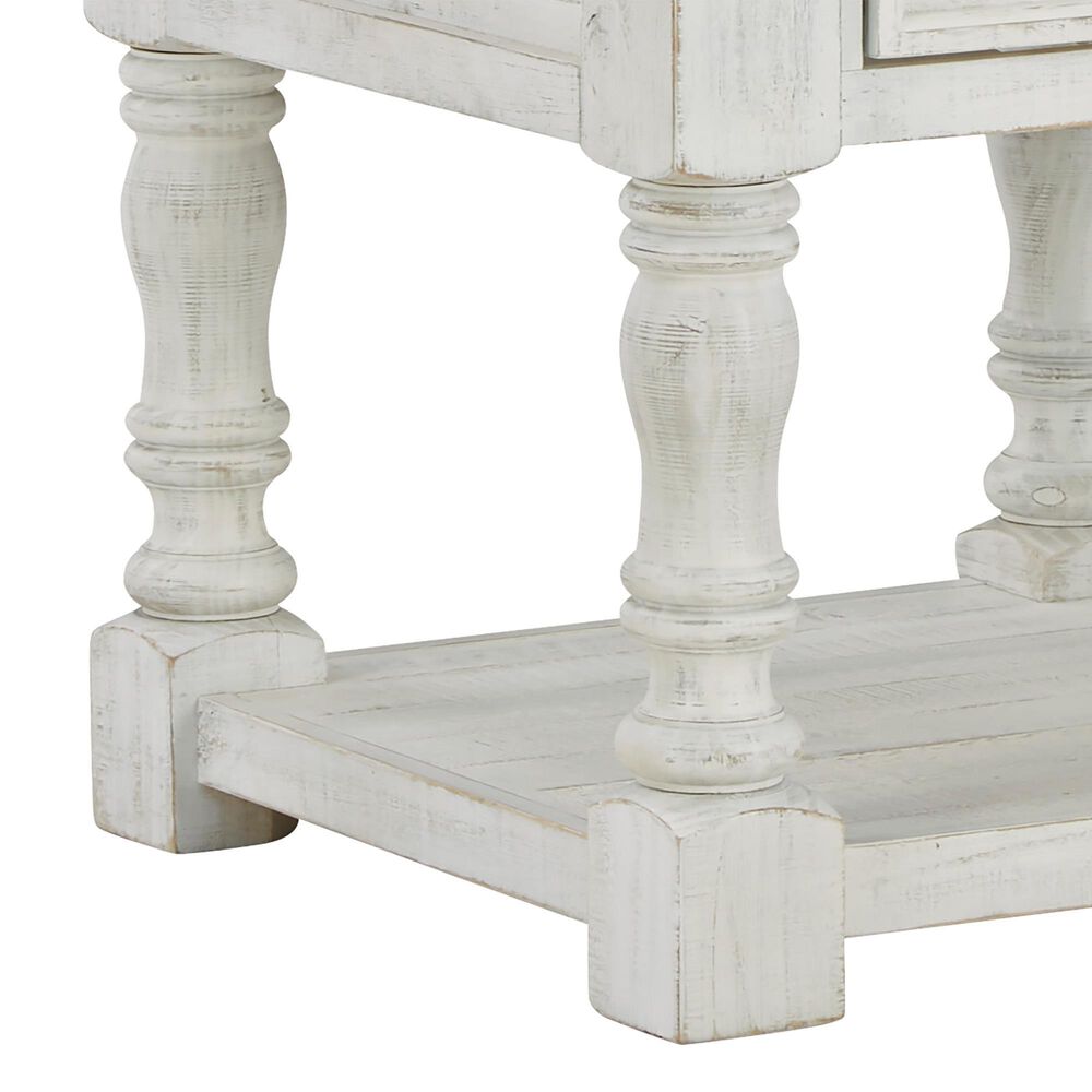 Ashley Havalance End Table in Distressed Vintage White and Weathered Gray, , large