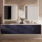 Lexora Home Geneva 80" Double Bathroom Vanity in Navy Blue with 2 cm White Carrara Marble Top and Rectangular Sinks, , large
