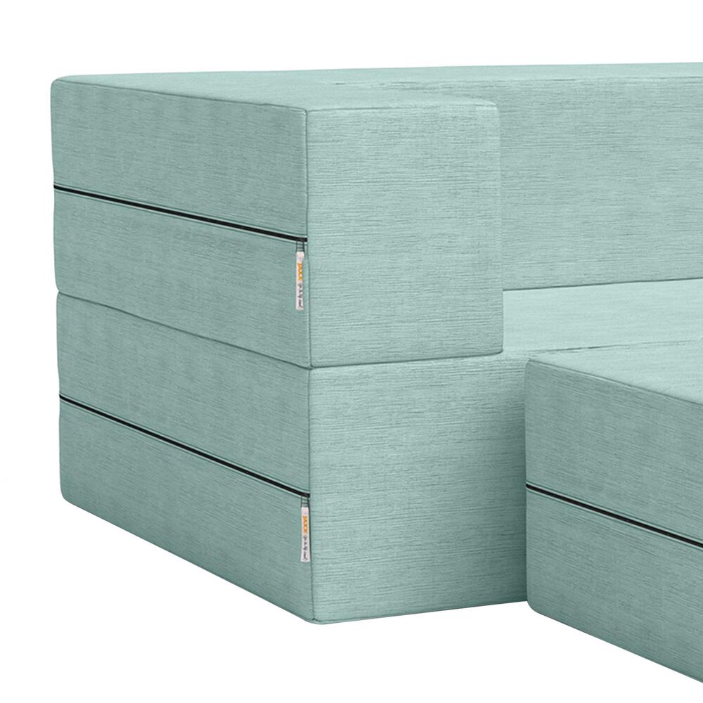 Jaxx Zipline 3-Piece Stationary Convertible Sleeper Sofa in Caribbean Velvet, , large