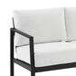 Linon Home Decor Holland Outdoor Sofa with White Cushions in Black, , large