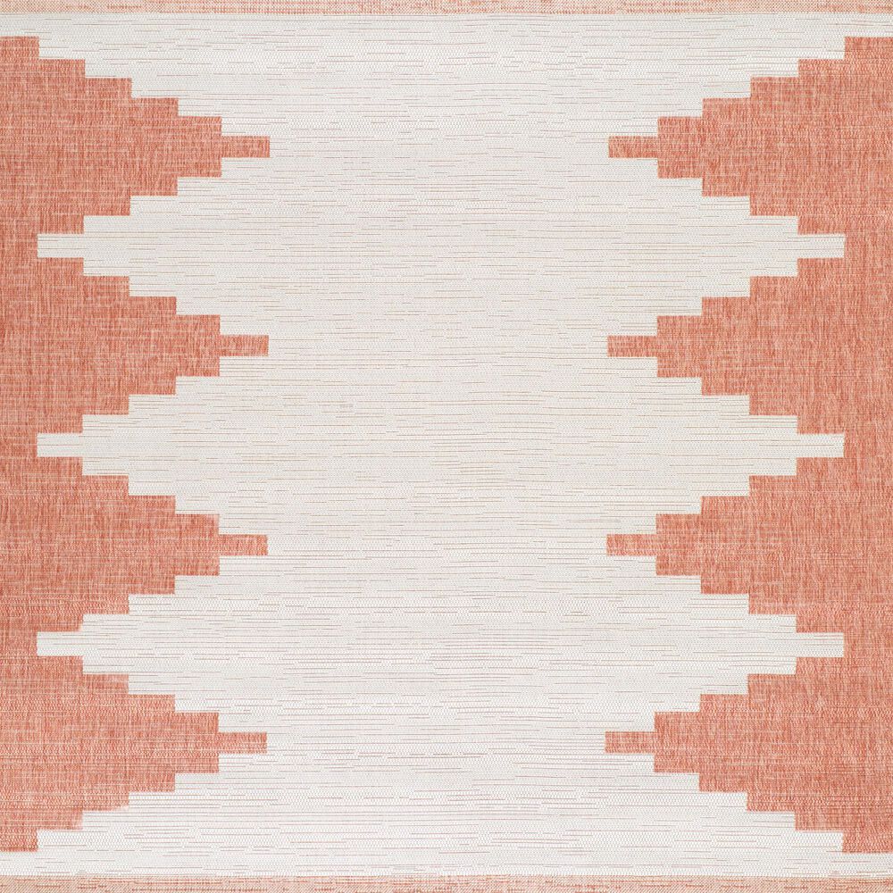 Surya Eagean EAG-2436 Rust, Ivory, Dusty Pink and Dusty Coral 6&#39;7&quot; Square Indoor/Outdoor Area Rug, , large