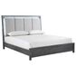 New Heritage Design Odessa Queen Upholstered Bed with Two Nightstands in Charcoal and Silver, , large